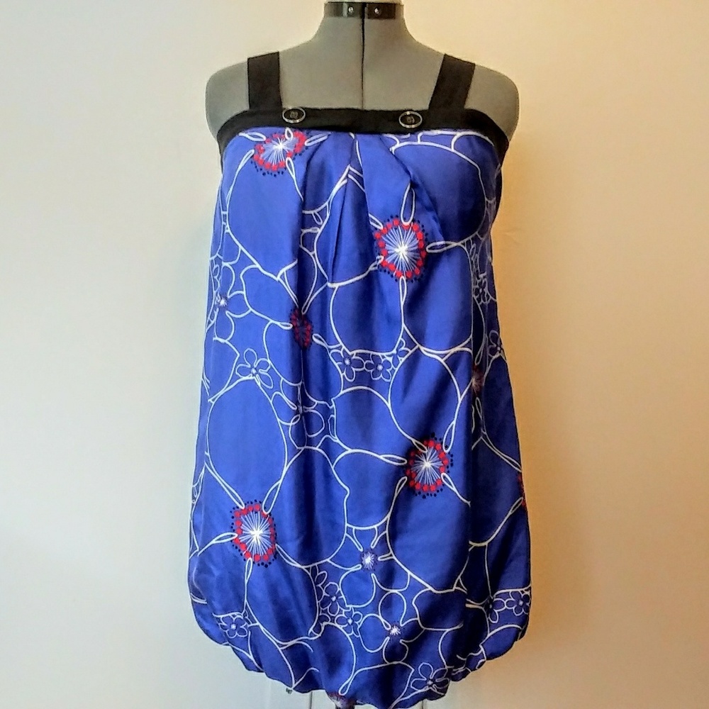 Tibi 100% Silk Bubble Hem Mini Dress